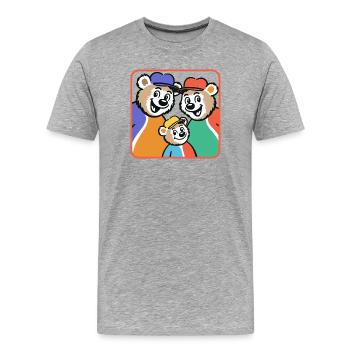 Bear family in colorful cartoon style - Men's Premium Organic T-Shirt - heather grey - Front - Damien (186cm)