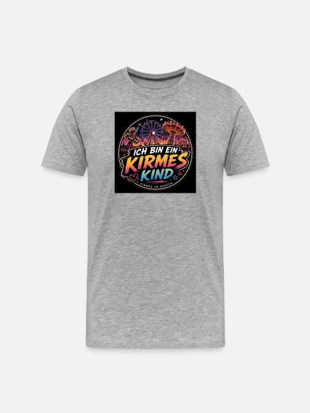 Ich bin ein Kirmes Kind - Männer Premium Bio T-Shirt - Grau meliert
