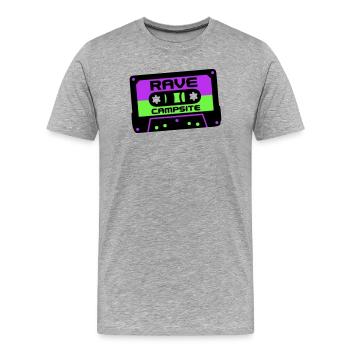 Rave Cassette Festival Logo - Men's Premium Organic T-Shirt - heather grey - Front - Damien (186cm)
