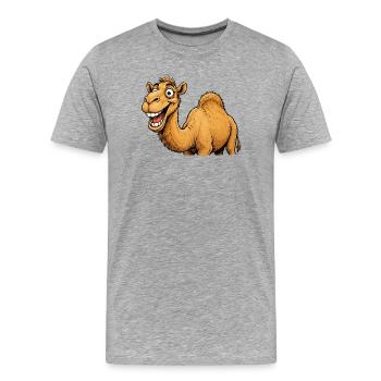 Lachendes Kamel Cartoon - Männer Premium Bio T-Shirt - Grau meliert - Vorne - Damien (186cm)