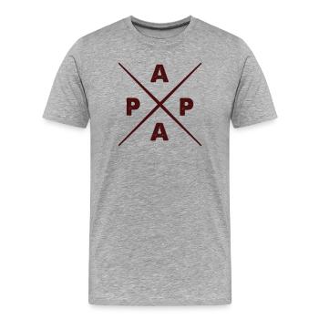 papa_01- - Men's Premium Organic T-Shirt - heather grey - Front - Damien (186cm)