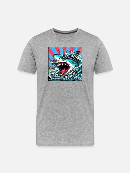 Requin - T-shirt bio Premium Homme - gris chiné
