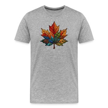 Kaleidoscope Autumn Leaf - Men's Premium Organic T-Shirt - heather grey - Front - Damien (186cm)