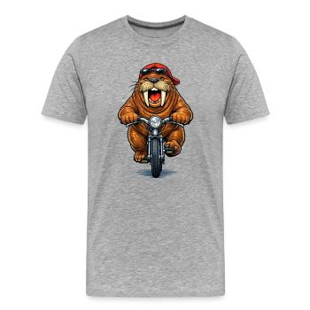 Sportif de morse - T-shirt bio Premium Homme - gris chiné - Devant - Damien (186cm)