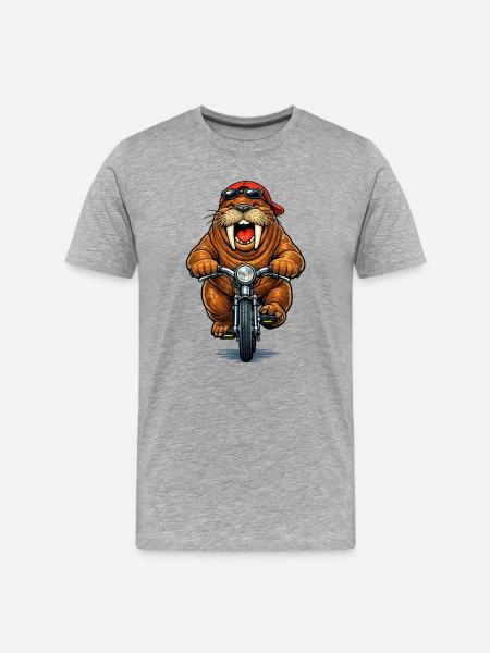 Walrus sporty - Men's Premium Organic T-Shirt - heather grey