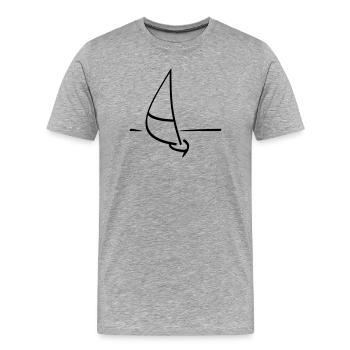 Voilier - T-shirt bio Premium Homme - gris chiné - Devant - Damien (186cm)