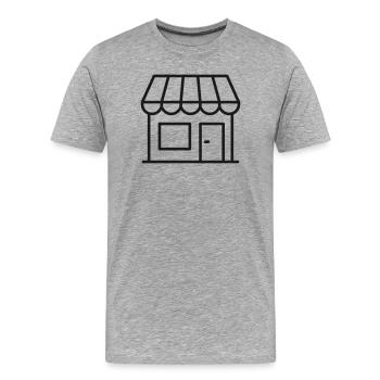Storefront Line Icon Einzelhandelsgeschäftsgebäude - Männer Premium Bio T-Shirt - Grau meliert - Vorne - Damien (186cm)