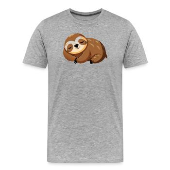 Sleeping sloth - Men's Premium Organic T-Shirt - heather grey - Front - Damien (186cm)