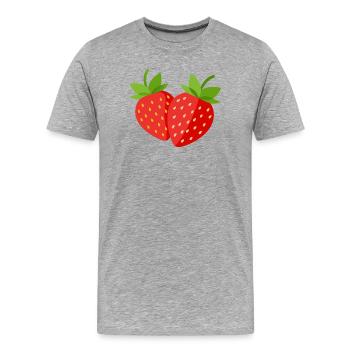 strawberry - Men's Premium Organic T-Shirt - heather grey - Front - Damien (186cm)