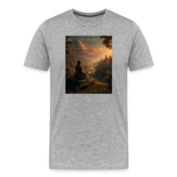 Bali Silence à la lumière du soir - T-shirt bio Premium Homme - gris chiné - Devant - Damien (186cm)