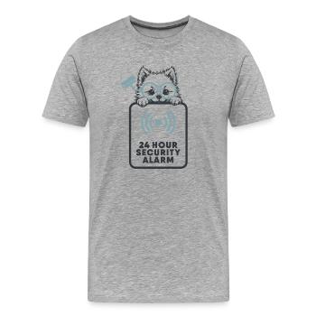 Zwergspitz - Bester Alarm - Männer Premium Bio T-Shirt - Grau meliert - Vorne - Damien (186cm)