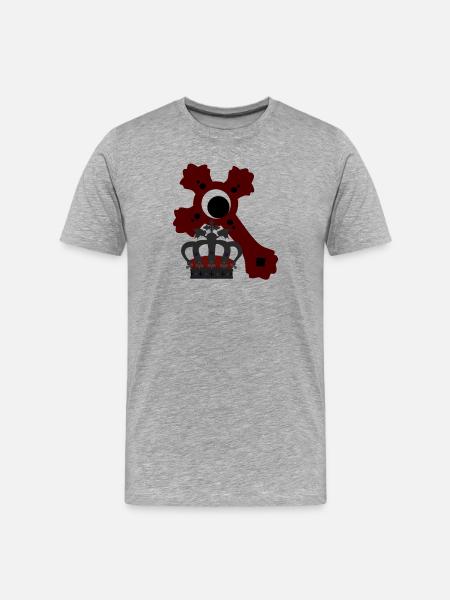 Royal crown and red gothic cross - Men's Premium Organic T-Shirt - heather grey