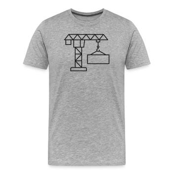 Symbole de levage de la ligne de la grue à tour - T-shirt bio Premium Homme - gris chiné - Devant - Damien (186cm)