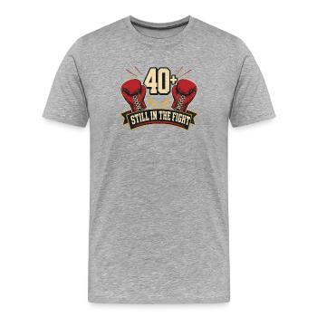 Boxeur après 40 ans - T-shirt bio Premium Homme - gris chiné - Devant - Damien (186cm)