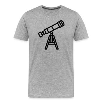 Teleskop - Männer Premium Bio T-Shirt - Grau meliert - Vorne - Damien (186cm)