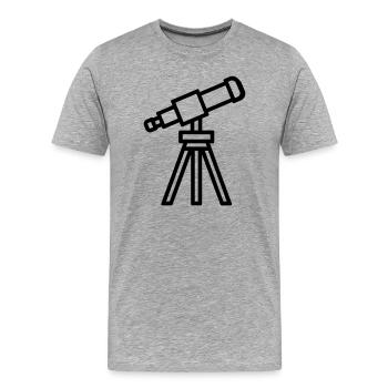 telescope - Men's Premium Organic T-Shirt - heather grey - Front - Damien (186cm)