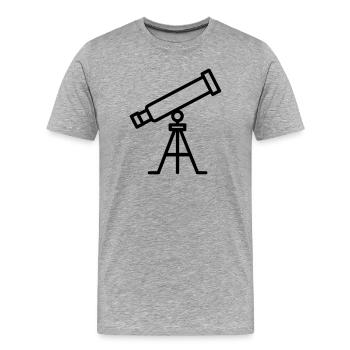 Teleskop - Männer Premium Bio T-Shirt - Grau meliert - Vorne - Damien (186cm)
