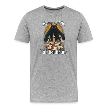 Chat de Noël Jólakötturinn Chat de Noël islandais - T-shirt bio Premium Homme - gris chiné - Devant - Damien (186cm)