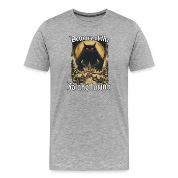 Isländische Legenden Jólakötturinn Katzen  - Männer Premium Bio T-Shirt - Grau meliert - Vorne - Damien (186cm)