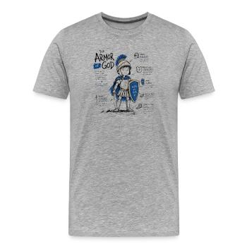 God's Armor Warrior: Faith & Courage - Men's Premium Organic T-Shirt - heather grey - Front - Damien (186cm)