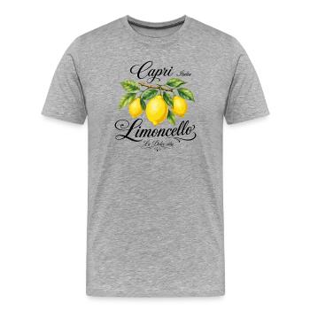 Capri Limone Vintage - Männer Premium Bio T-Shirt - Grau meliert - Vorne - Damien (186cm)