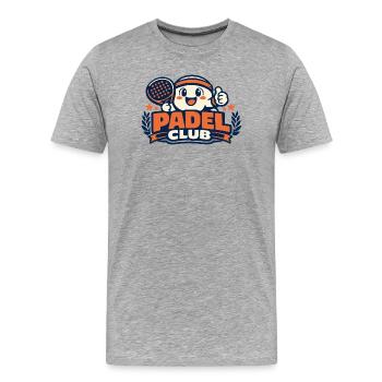 Padel Club Comic Maskottchen - Männer Premium Bio T-Shirt - Grau meliert - Vorne - Damien (186cm)