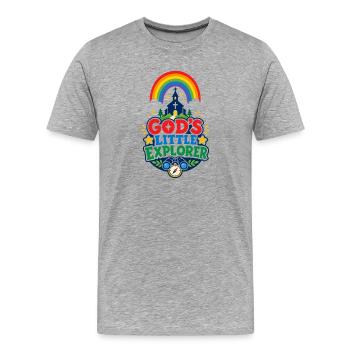 God's Little Explorer - Men's Premium Organic T-Shirt - heather grey - Front - Damien (186cm)
