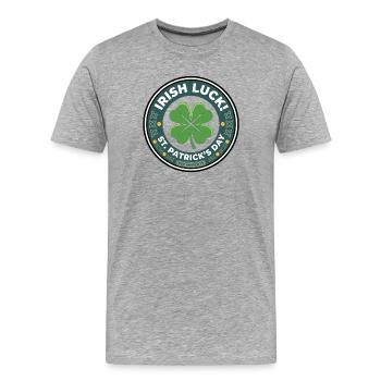 Kleeblatt Glück St Patrick's Day - Männer Premium Bio T-Shirt - Grau meliert - Vorne - Damien (186cm)