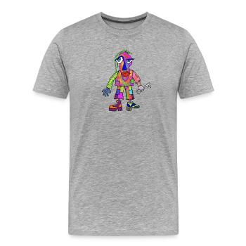 Bunte-Figur - Männer Premium Bio T-Shirt - Grau meliert - Vorne - Damien (186cm)