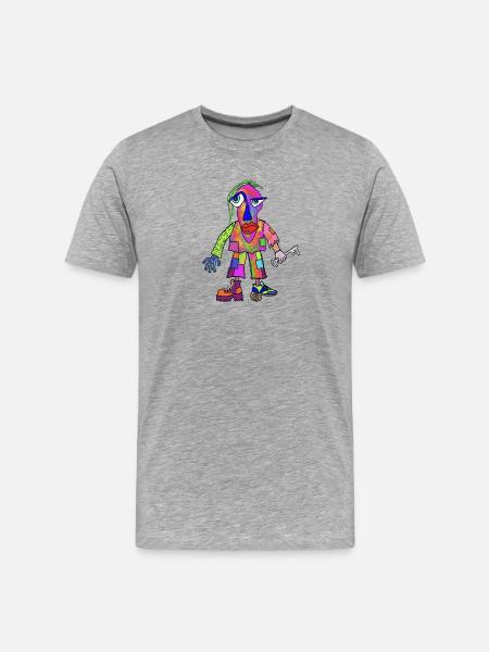 Bunte-Figur - Männer Premium Bio T-Shirt - Grau meliert