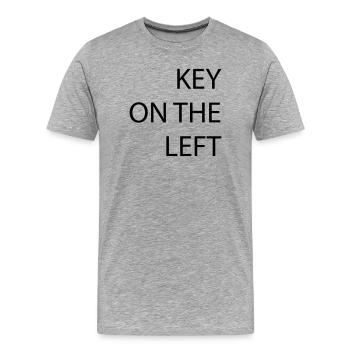 Taste links - Männer Premium Bio T-Shirt - Grau meliert - Vorne - Damien (186cm)