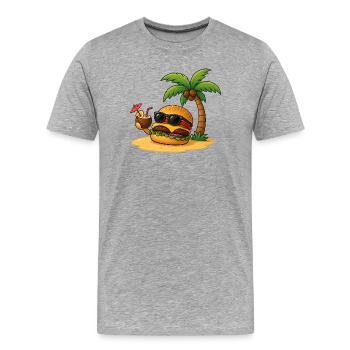 Eating Burgers Fast Food Paradise Summer - Men's Premium Organic T-Shirt - heather grey - Front - Damien (186cm)