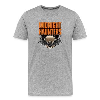 Halloween Bat – Midnight Haunters - Men's Premium Organic T-Shirt - heather grey - Front - Damien (186cm)