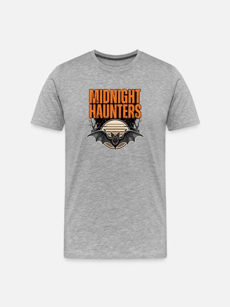 Halloween Bat – Midnight Haunters - Men's Premium Organic T-Shirt - heather grey