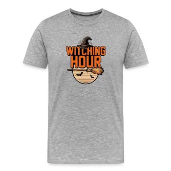 Witch Halloween – Witching Hour - Men's Premium Organic T-Shirt - heather grey - Front - Damien (186cm)