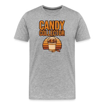 Halloween Candy – Candy Collector - Men's Premium Organic T-Shirt - heather grey - Front - Damien (186cm)