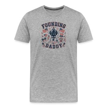 Daddy BBQ Grill – Lustiger Beitrag zum 4. Juli - Männer Premium Bio T-Shirt - Grau meliert - Vorne - Damien (186cm)