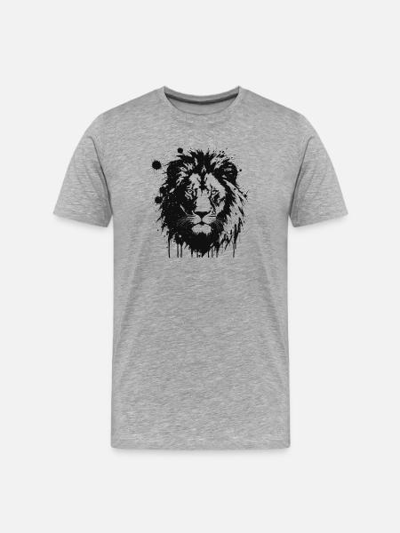 Black Lion Splash Art - Men's Premium Organic T-Shirt - heather grey