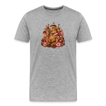 Capybara royale dans le Royaume du Désert - T-shirt bio Premium Homme - gris chiné - Devant - Damien (186cm)