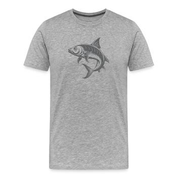 Tarponfisch - Männer Premium Bio T-Shirt - Grau meliert - Vorne - Damien (186cm)