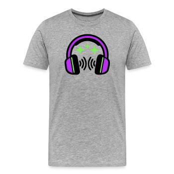 Icône Stars du casque - T-shirt bio Premium Homme - gris chiné - Devant - Damien (186cm)