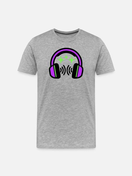 Headphones Stars Icon - Men's Premium Organic T-Shirt - heather grey