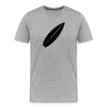Surfbrett - Männer Premium Bio T-Shirt - Grau meliert - Vorne - Damien (186cm)