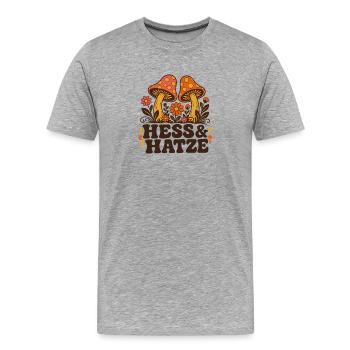 Hess und Hatze Retro psychedelisch - Männer Premium Bio T-Shirt - Grau meliert - Vorne - Damien (186cm)