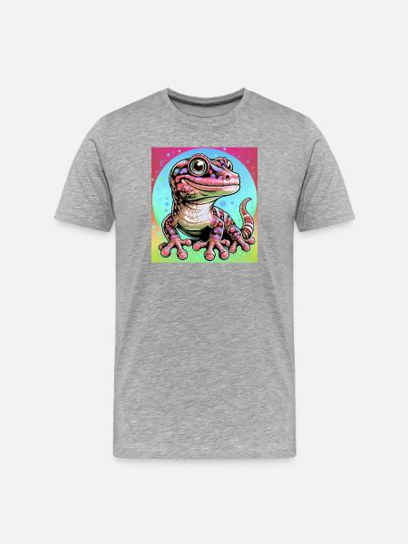 Gecko - Men's Premium Organic T-Shirt - heather grey