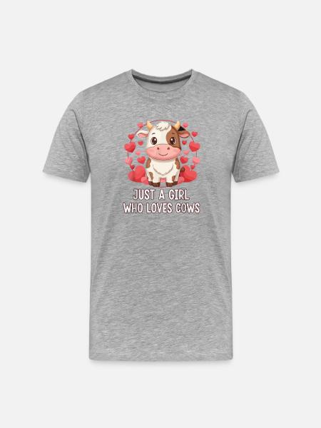Kuhliebe im Herzkreis - Männer Premium Bio T-Shirt - Grau meliert