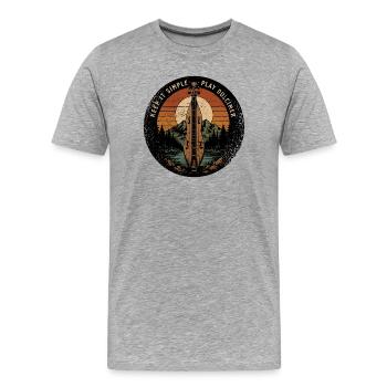  Hackbrett Dulcimer-Musiker Zupfinstrument - Männer Premium Bio T-Shirt - Grau meliert - Vorne - Damien (186cm)