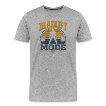 Kreuzheben-Modus 24/7 Powerlifting Gym Motivation - Männer Premium Bio T-Shirt - Grau meliert - Vorne - Damien (186cm)