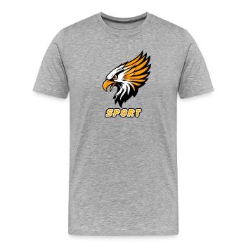 Sports Eagle Orange White - Men's Premium Organic T-Shirt - heather grey - Front - Damien (186cm)
