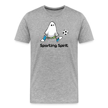 Sportlicher Geist - Männer Premium Bio T-Shirt - Grau meliert - Vorne - Damien (186cm)